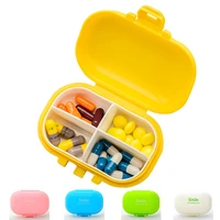 macaron 4 grid portable candy pill case dispenser medicine plastic jewelry box container for tablet drugs pill storage organizer