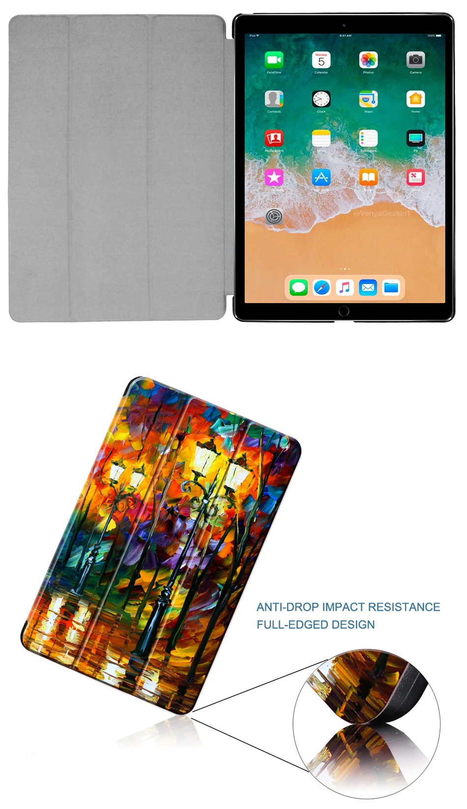 MTT чехол для планшета для Apple iPad Pro 12,9 дюймов версия тонкий из искусственной кожи флип складной Стенд смарт-чехол Авто Режим сна/пробуждения