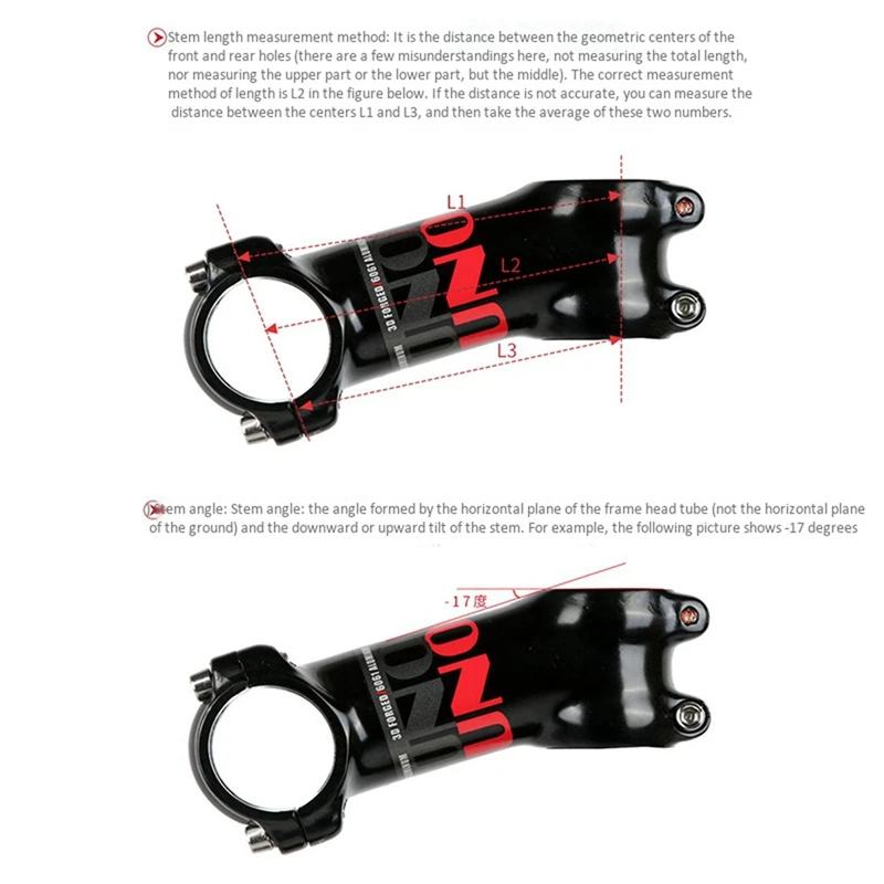 

2x UNO Road Bike Stem Ultralight Bicycle Stem 17 Degrees Long Bike Handlebar Stem 31.8 mm Bike Accessories 120mm & 130mm