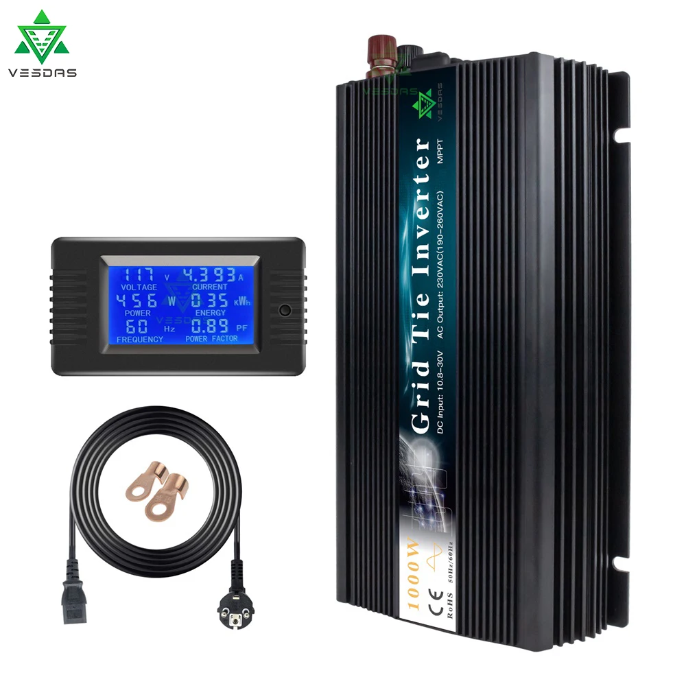 

Новый Солнечный домашний сетевой инвертор 18 в 24 в 36 В 1000 Вт MPPT чистая Синусоидальная волна 110 В 220 В переменного тока выходной инверсор для 36 60...