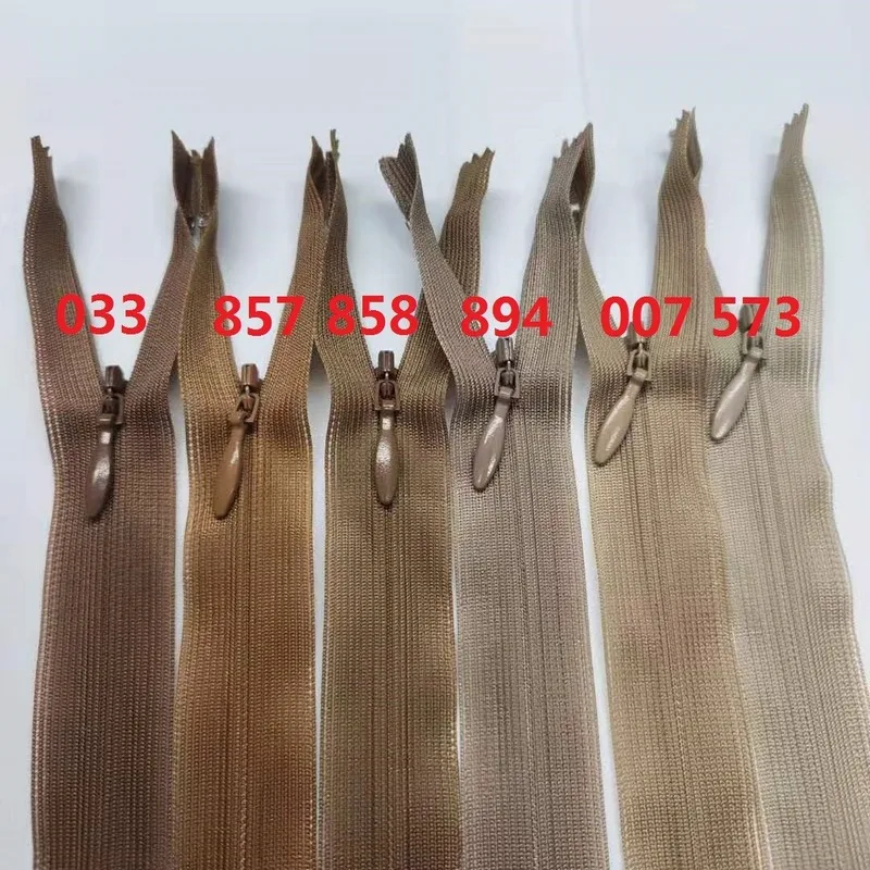 

20pcs/lot 2CC Ykk Invisible Zipper Close End Lace Khaki Camel Skirt Wedding Dress Shirt Home Textile Tailor Sewing Accessories