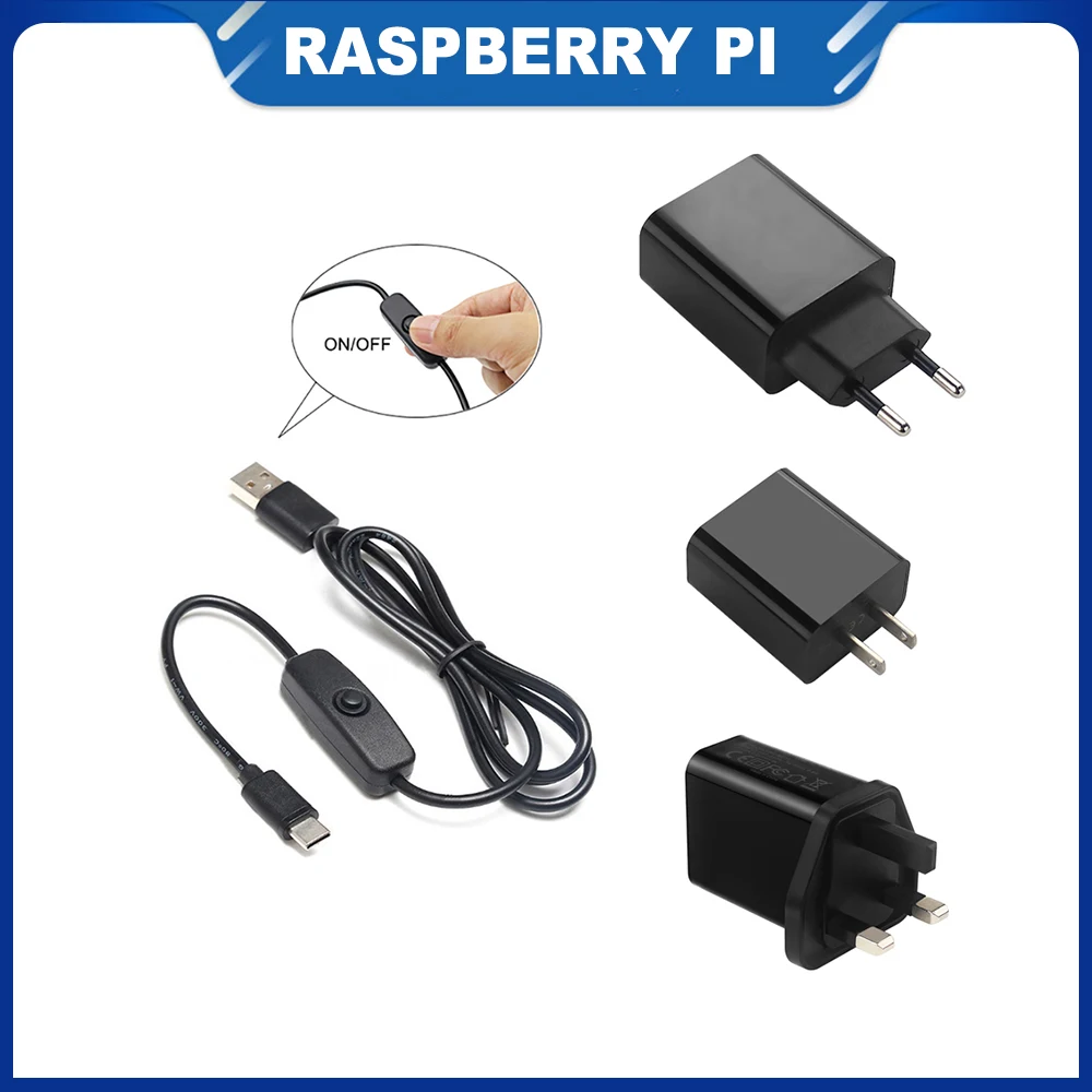 

Адаптер питания для Raspberry Pi 4, 5 В, 3 а, с зарядным устройством