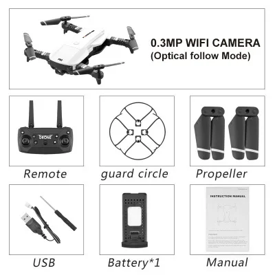 White 0.3MP Wi-Fi FPV RC Дрон 4K камера оптический поток воздушный Видео режим высокой фиксации складной рычаг RC Квадрокоптер самолет Квадрокоптер игрушки для детей - Цвет: White 0.3MP