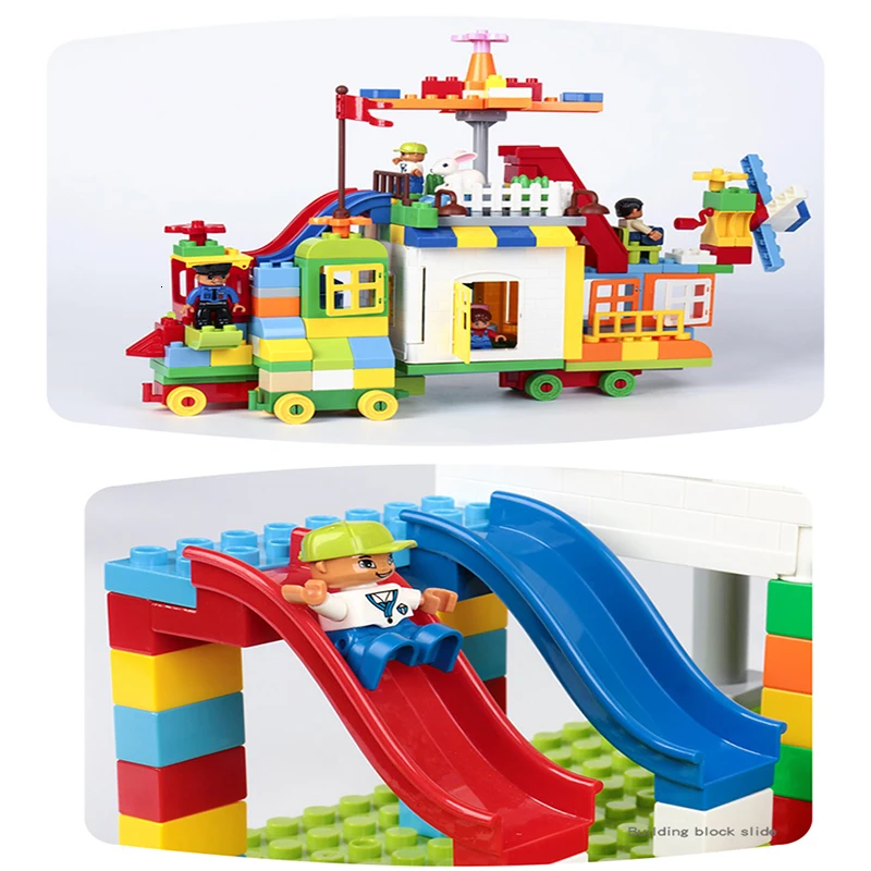 253 шт Большой размер строительные блоки фигурки животных дети кирпичные игрушки