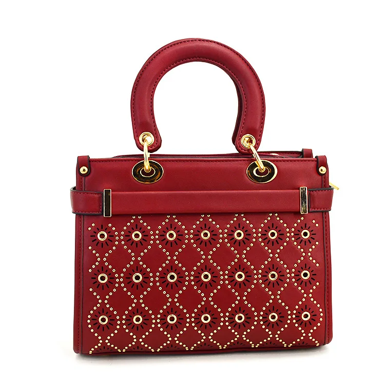 

Studded Rivets Hollow Out Flower Mini Handbags Crossbody Messenger Shoulder Tote Bags Women Female Ladies Small Purse