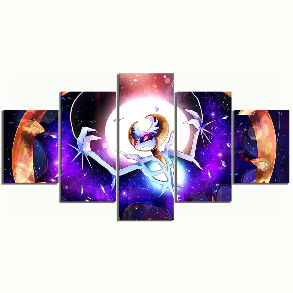 

Prints Modular Pictures 5 Panel Animation Character Poster Canvas Painting Simple Wall Art Home Baby Room Decoration Frame