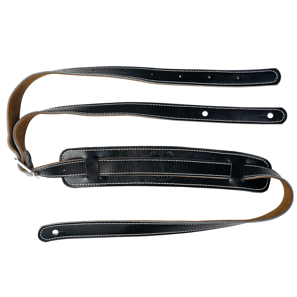 Кожаный ремешок для электрогитары черного цвета аксессуары гитары удобные