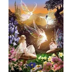 Пейзаж Сказочный ангел, алмазная живопись набор, 5D DIY Полная Алмазная вышивка, круглыеквадратные инкрустированные алмазы, украшение для вышивки крестиком