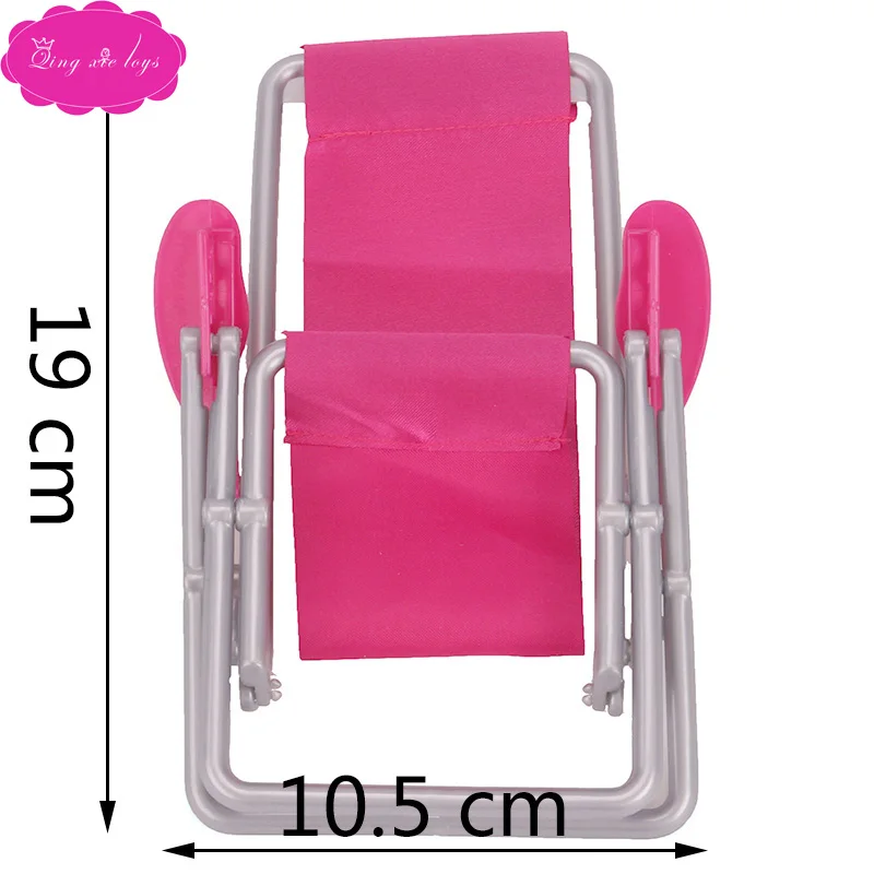 Magenta Куклы миниатюрный кукольный домик Американский Babie girl пурпурный складной стул детские игрушки Аксессуары подарок для детей Q11 - Цвет: Magenta