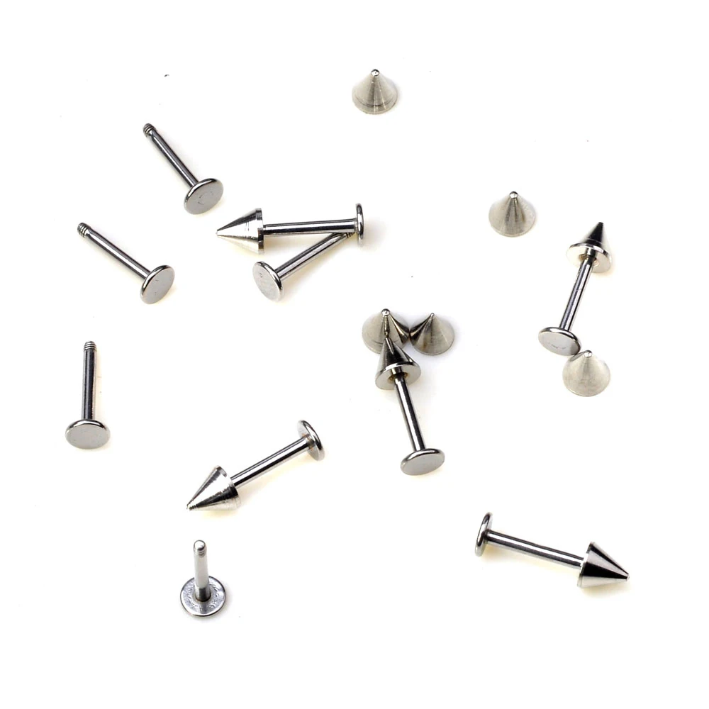 Оптовая продажа 30 шт./лот 316L серьги гвоздики из хирургической стали с шипами для