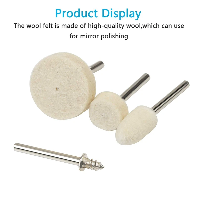 Набор полировальных тарелок GTBL из шерстяного войлока 123 шт. для вращающихся