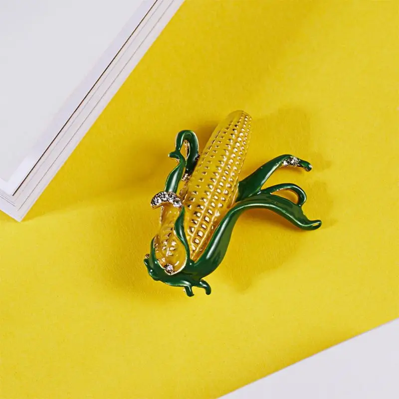 Сияющие Броши в форме банана для женщин булавки кукурузы Модный яркий дизайн