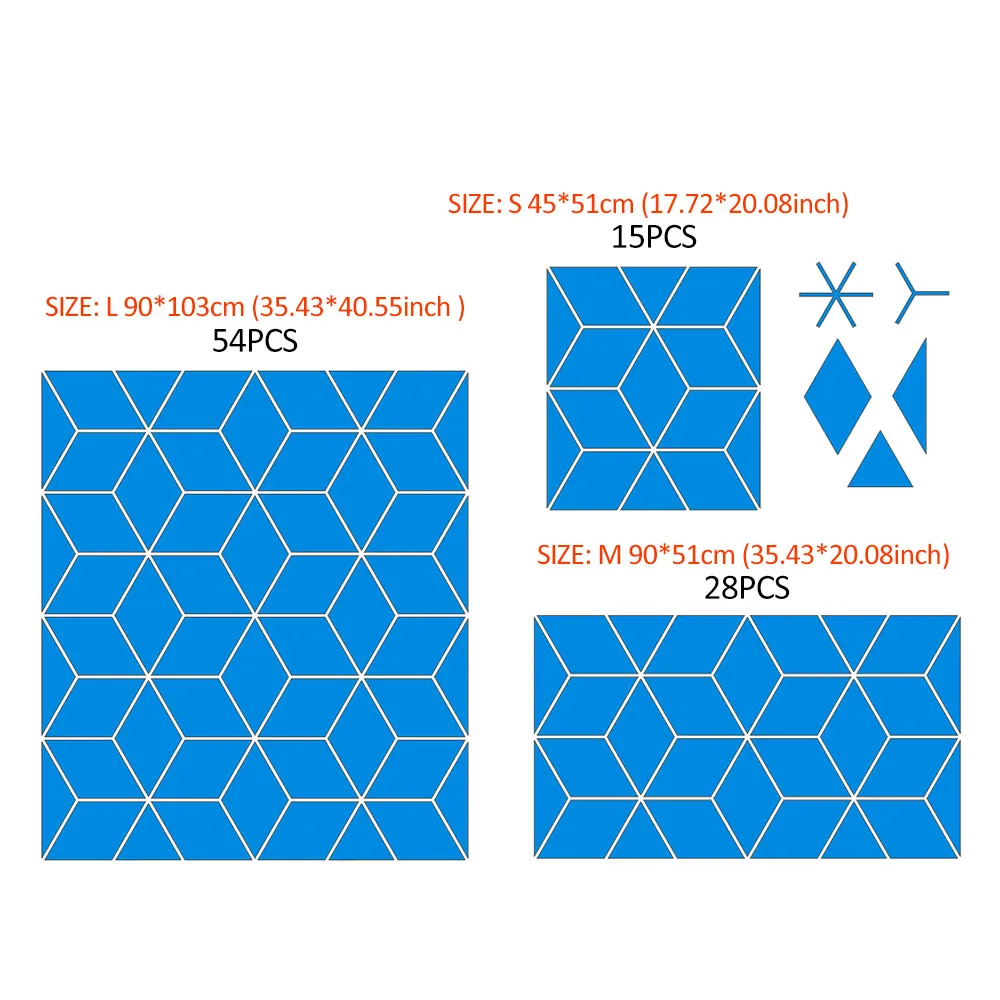 

54pcs New 3D Mirror Wall Sticker DIY Diamonds Triangles Acrylic Wall Stickers for Kids Living Room Home Decor adesivo de parede