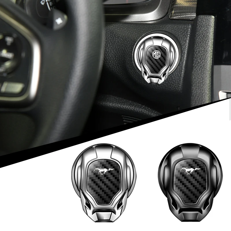 

1pcs One-button Start Protective Cover with car logo Iron Man shape For Mustang zapatillas miniatura gt shelby 2005 2015 mujer