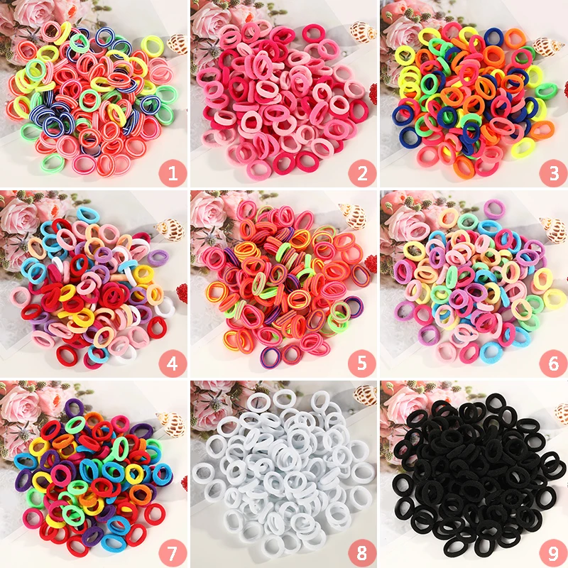 100 шт./компл. дети милые карамельный Цвет резинка для волос аксессуары девочек и