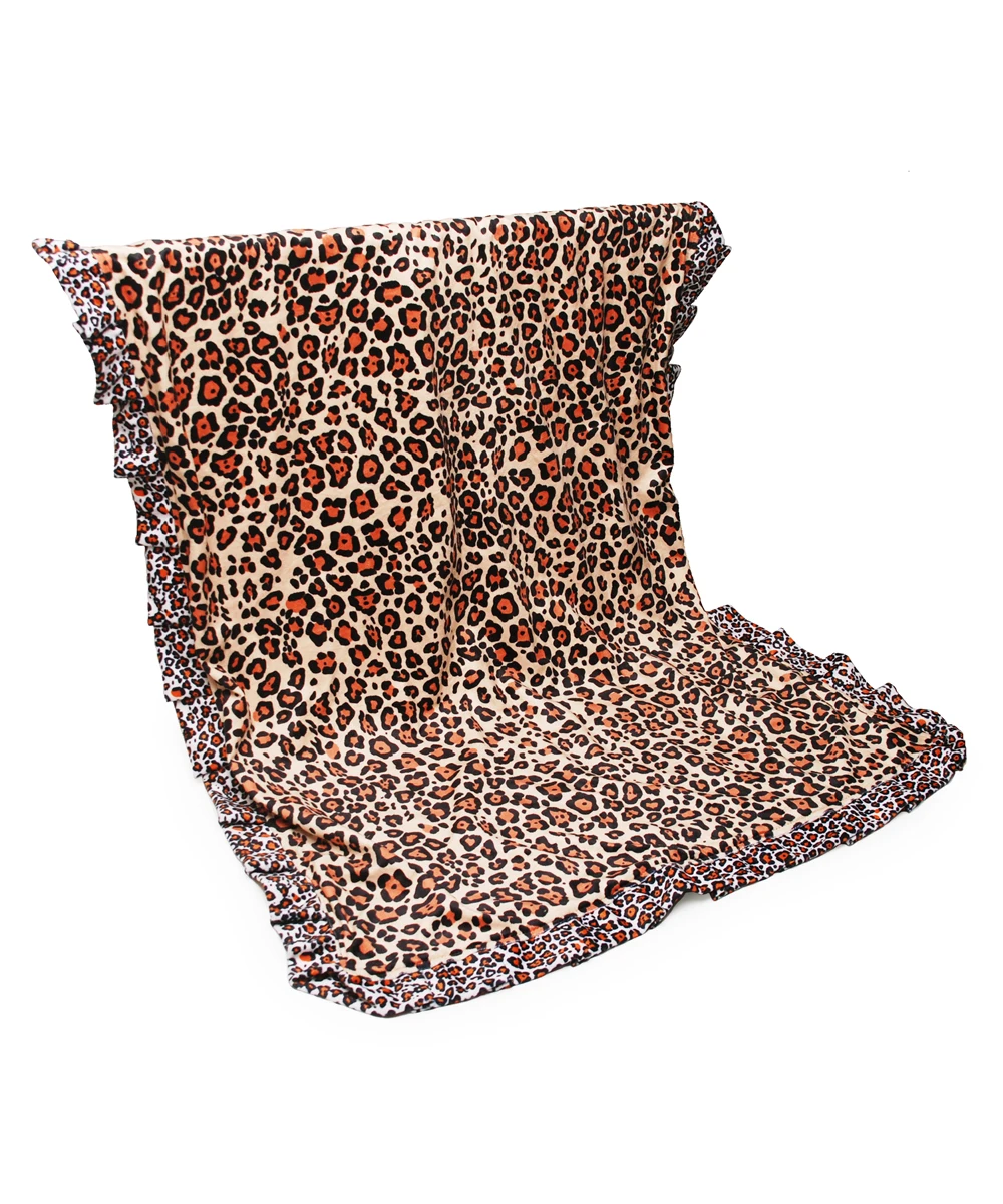 Одеяло с оборками и рисунком подсолнуха леопардовое детское хлопковое стеганое