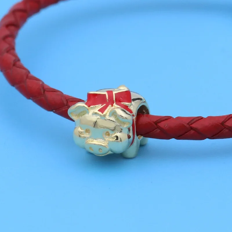 Натуральная 925 Стерлинговое серебро бусинки очаровательные Броши с красной