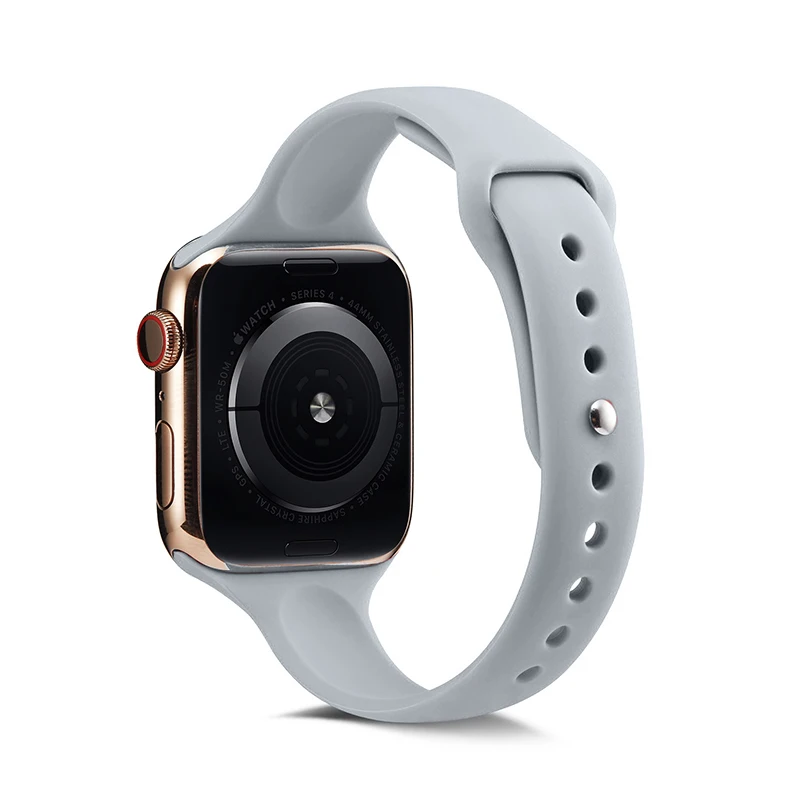Ремешок для часов Apple Watch 38 мм 42 мм 44 мм 40 мм IWatch 4 3 2 1 спортивный силиконовый ремешок тонкий браслет аксессуары для часов