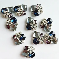10pcslot alloy gold colorful rhinestone buttons for clothing wedding accessories hairbow center decoration buttons diy craft