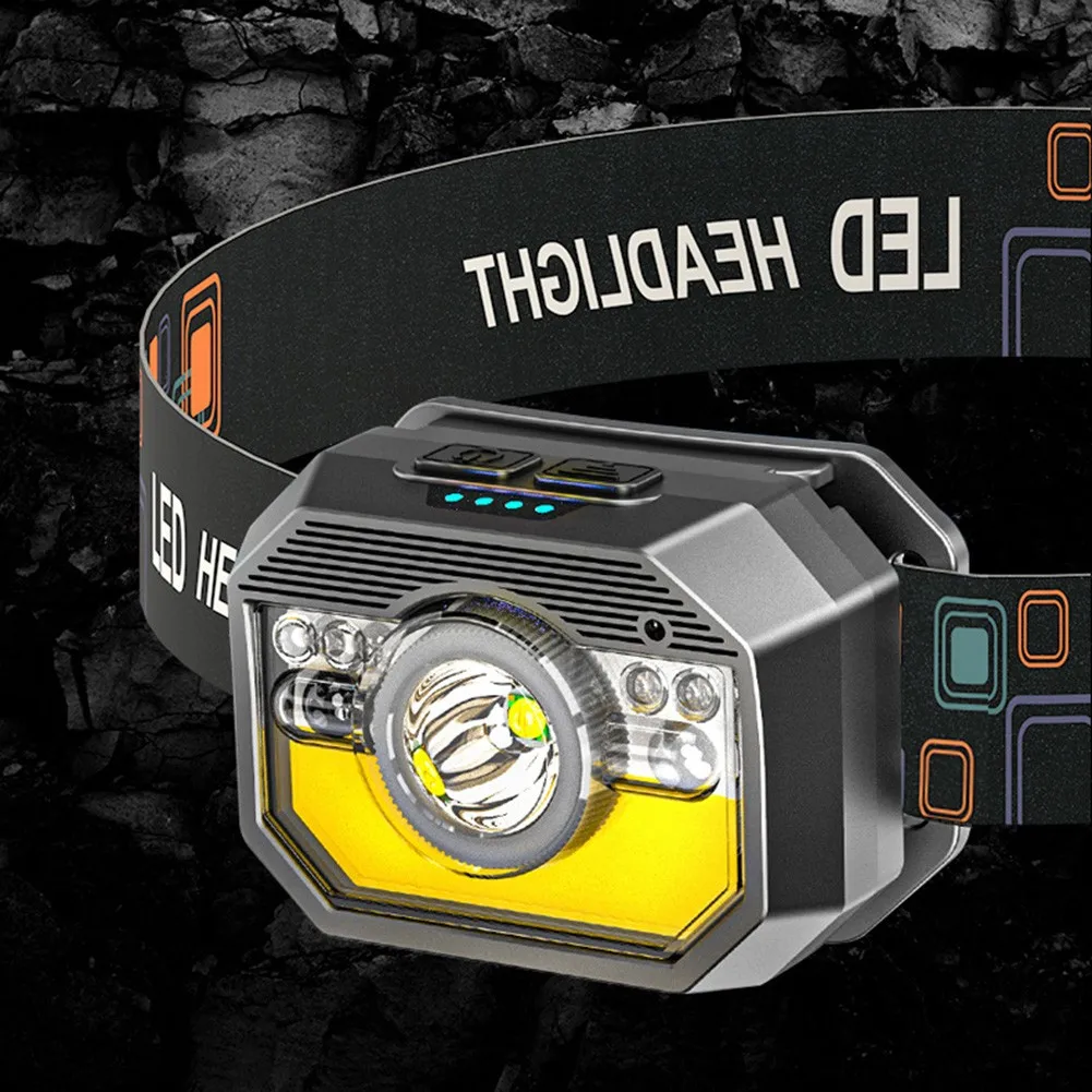 

Smart Sensing XPG+COB LED Headlamp Waterproof Headlight Micro USB Head Torch Multifunction Camping Hiking Hunting Light