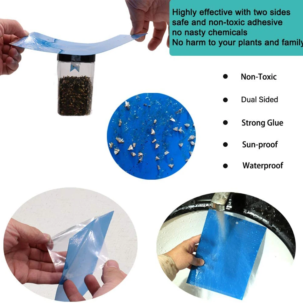 

20*10CM Bugs Sticky Boards Home Kitchen 20pcs Trap Paper Dual-Sided Blue