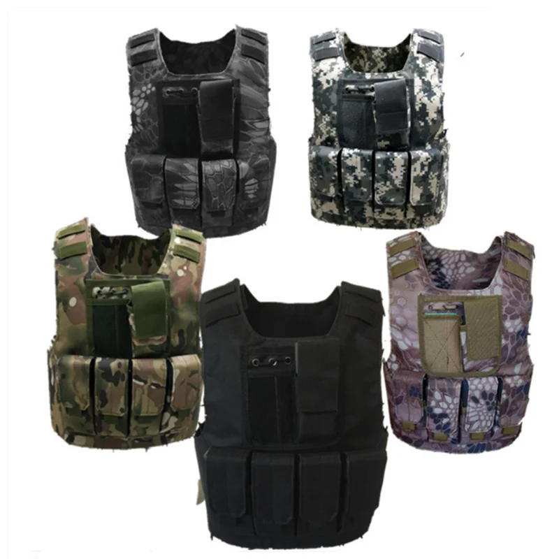 

Kids Camouflage Tactical Bulletproof Vests Military Uniforms Combat Armor Army Soldier Equipment Special Forces Cosplay Costumes