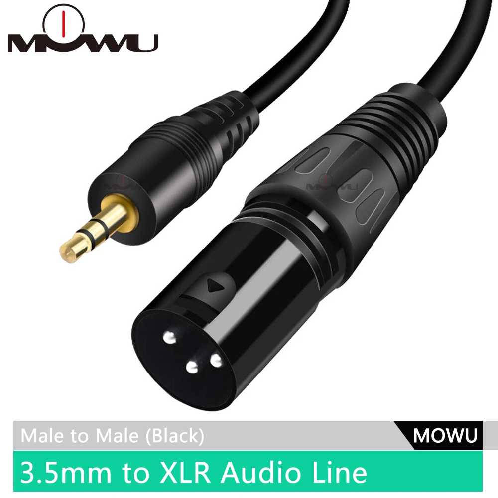 MOWU 3 5 мм разъем для XLR кабель мужчин и женщин профессиональный аудио микшера