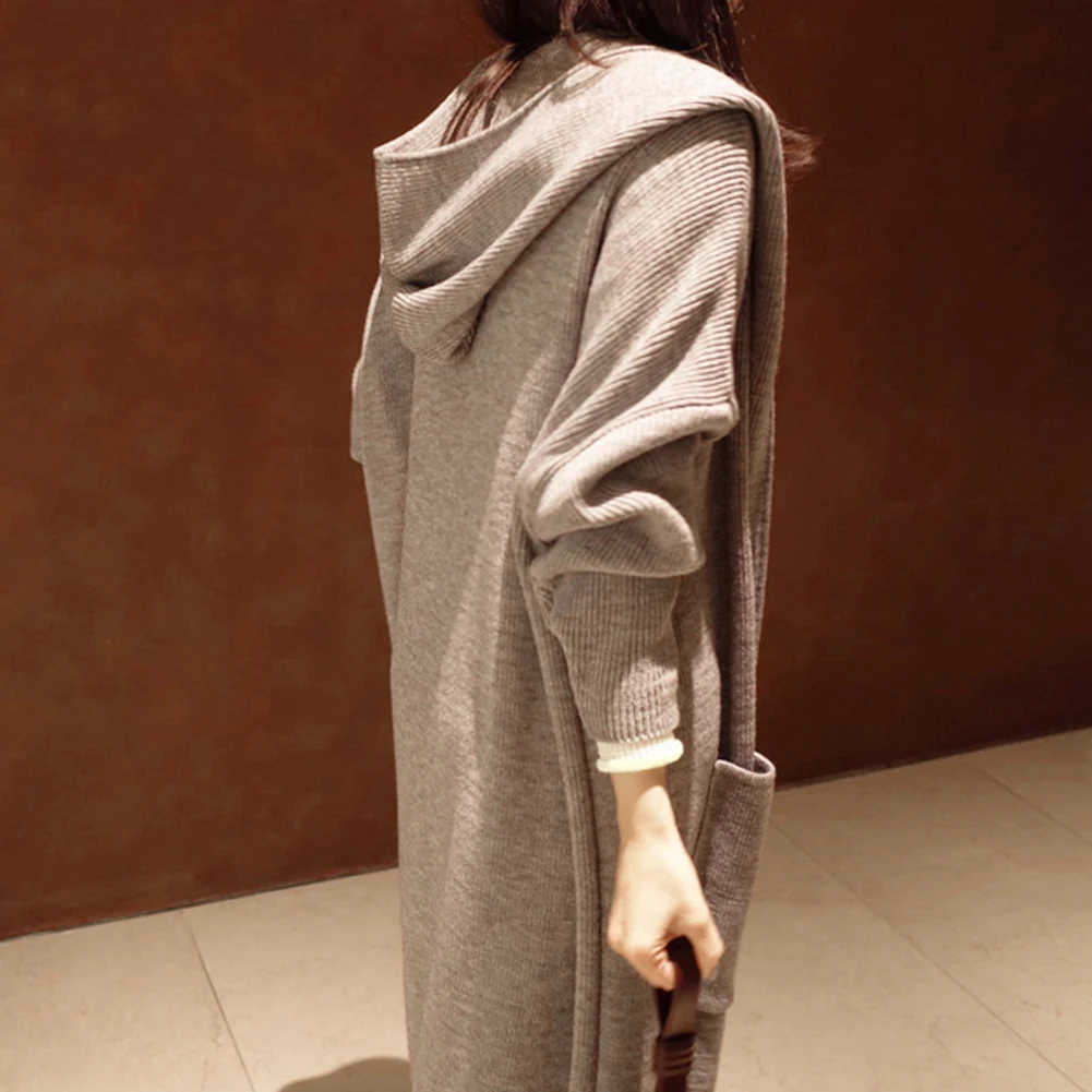 Зимний вязаный кардиган свитер Женский однотонный шерстяной с длинным рукавом