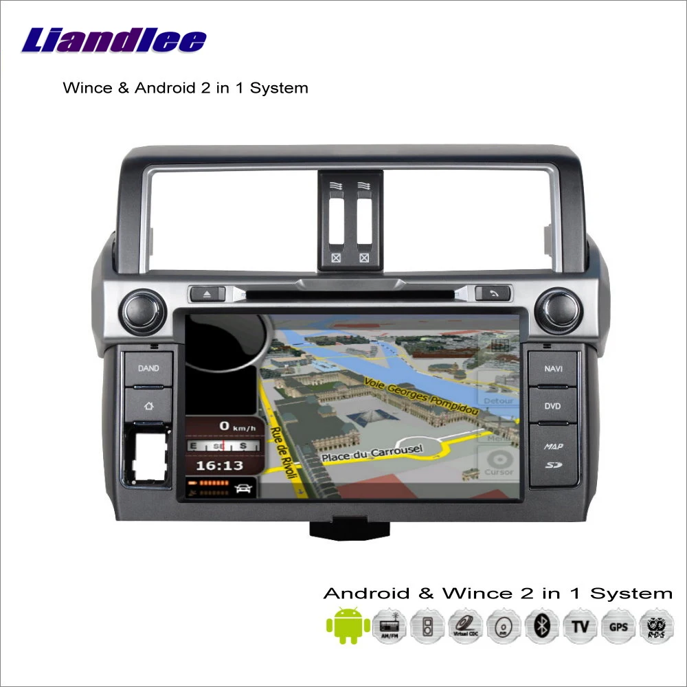 Автомобильный мультимедийный стерео-проигрыватель на Android для Toyota Land Cruiser Prado J15