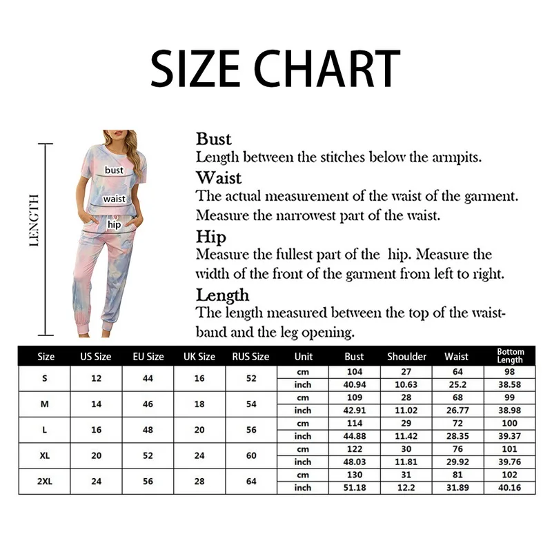 

2021 New Fashion Ladies Casual Trousers Short-sleeved Home Wear Tie-dye Comfortable High-quality Pajamas Two-piece Suit