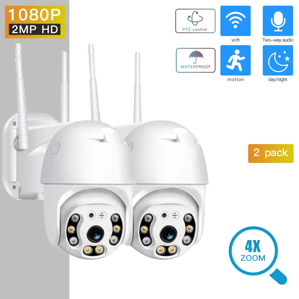 

1080P PTZ Security Camera IP Outdoor Speed Dome Wireless WIFI Camera CCTV Pan Tilt 4XZoom IR Camera exterior