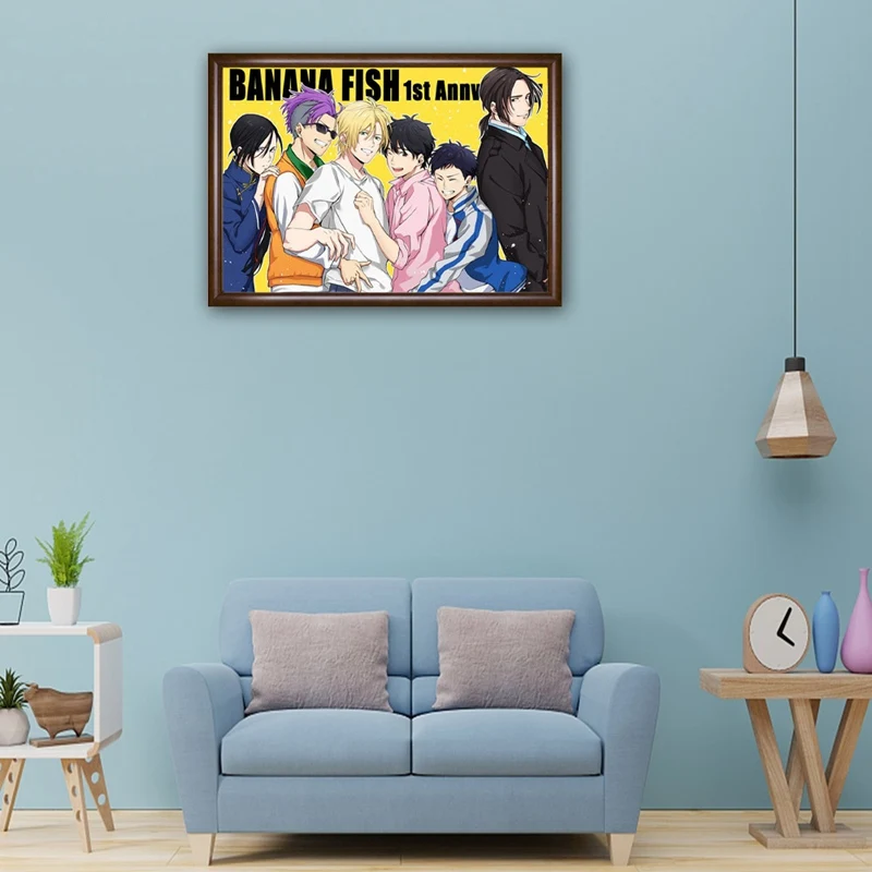 Аниме Банановая рыба постер Современный художественный настенный стикер