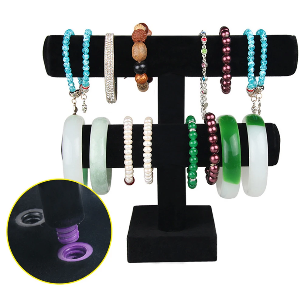 2 ярусная Т образная Подставка для ювелирных изделий ожерелье с башней браслет