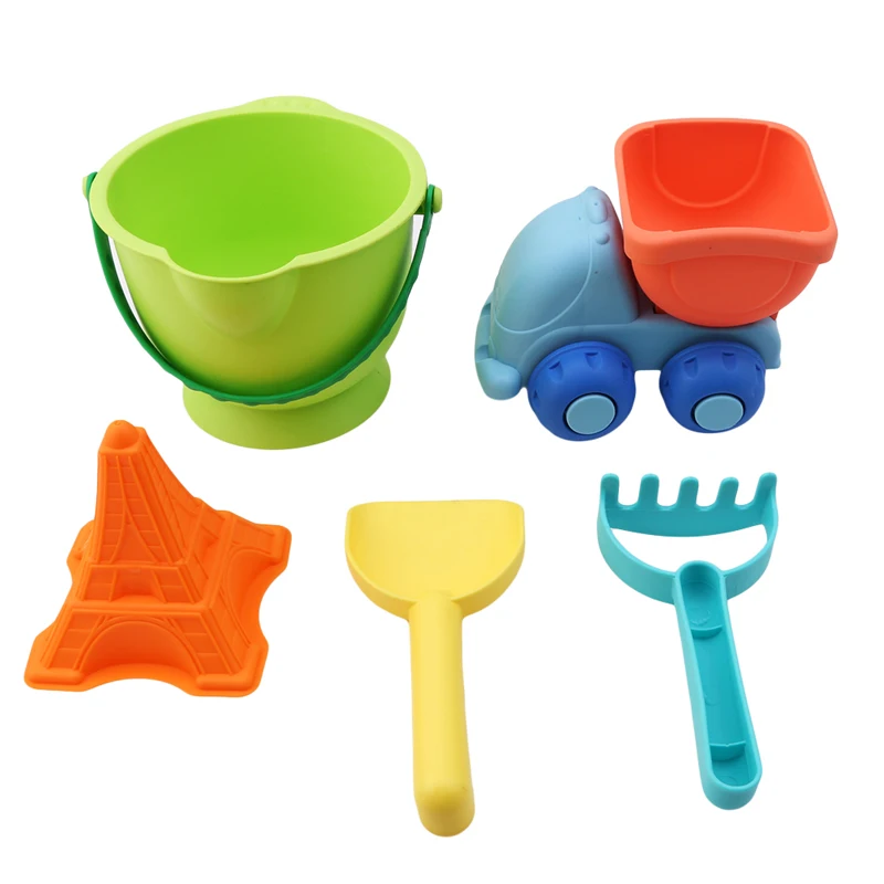 

Для маленьких детей; Классические пластиковые играть песок ведра грабли лопаты грузовых автомобилей мягкий набор пляжных игрушек для дете...