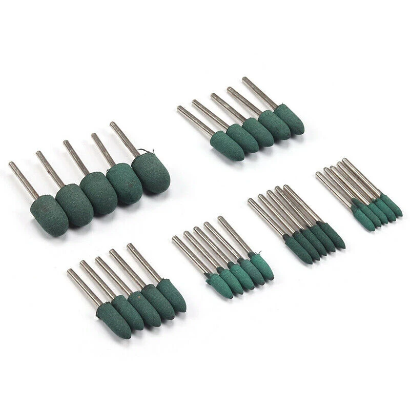 

30pcs Rubber Head Burr Bit Cylinder Rotary Tools Set Kit For Grinding Polishing
