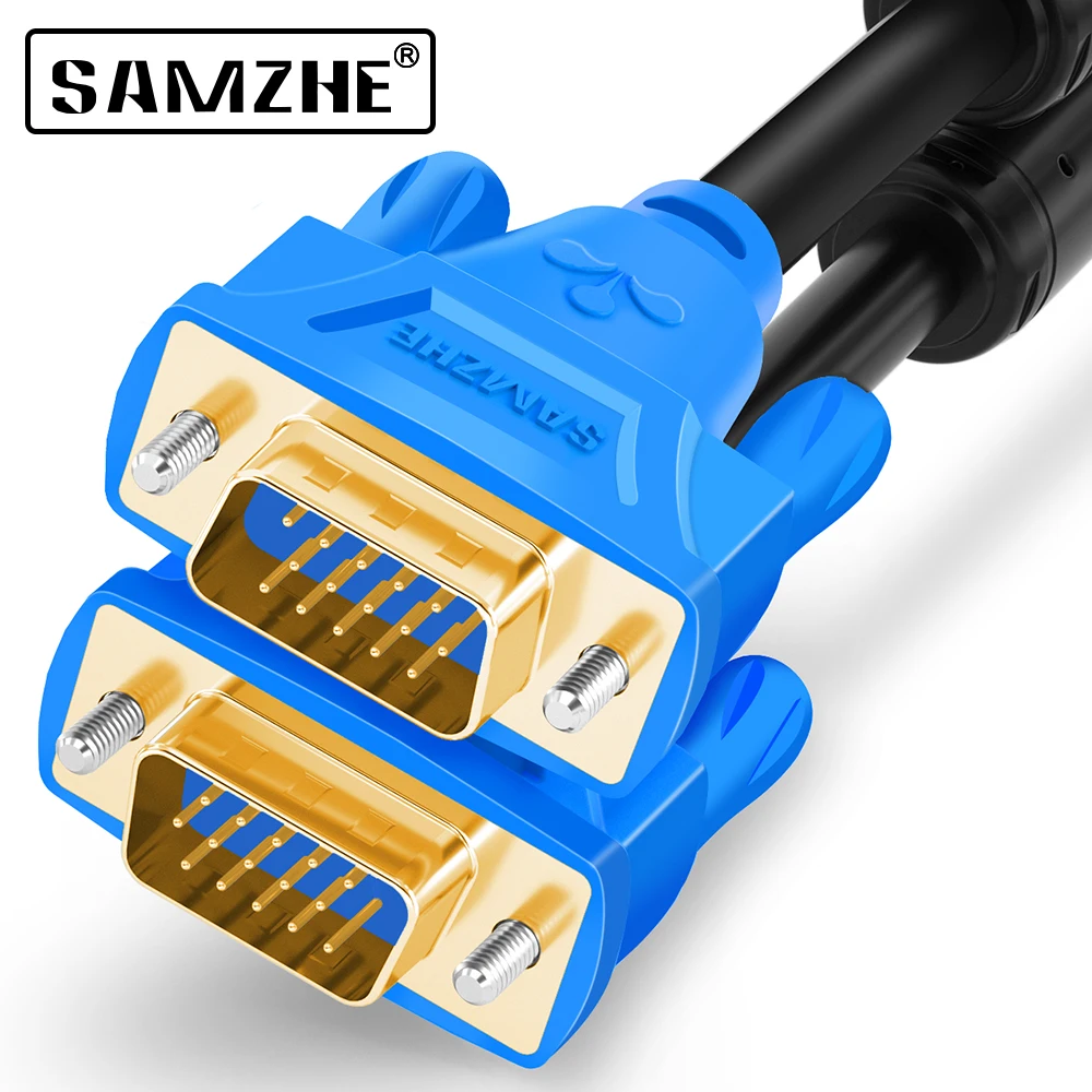 SAMZHE 1080P VGA кабель двойной с ферритовыми кольцами 3 + 6 D-SUB для монитора проектора |