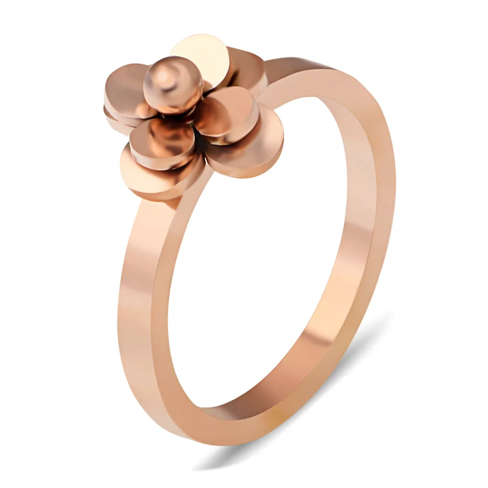 

Fashion Simple Ladies Rose Ring Multi-layer Splicing Flower Shape Stainless Steel Ring Titanium Steel Ring Factory Direct Sales