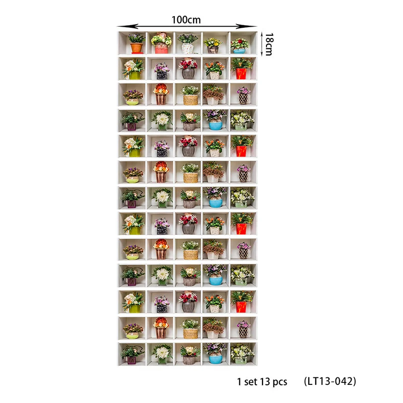 

PVC wallpaper floral lattice wall simple 13 pieces of DIY stair stickers, step stickers wall stickers