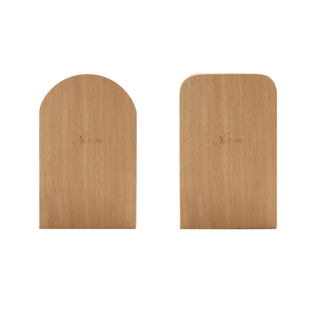 

1pc Nature Beech Wood Book Stand Anti-skid Bookends Book Ends Shelf Holder