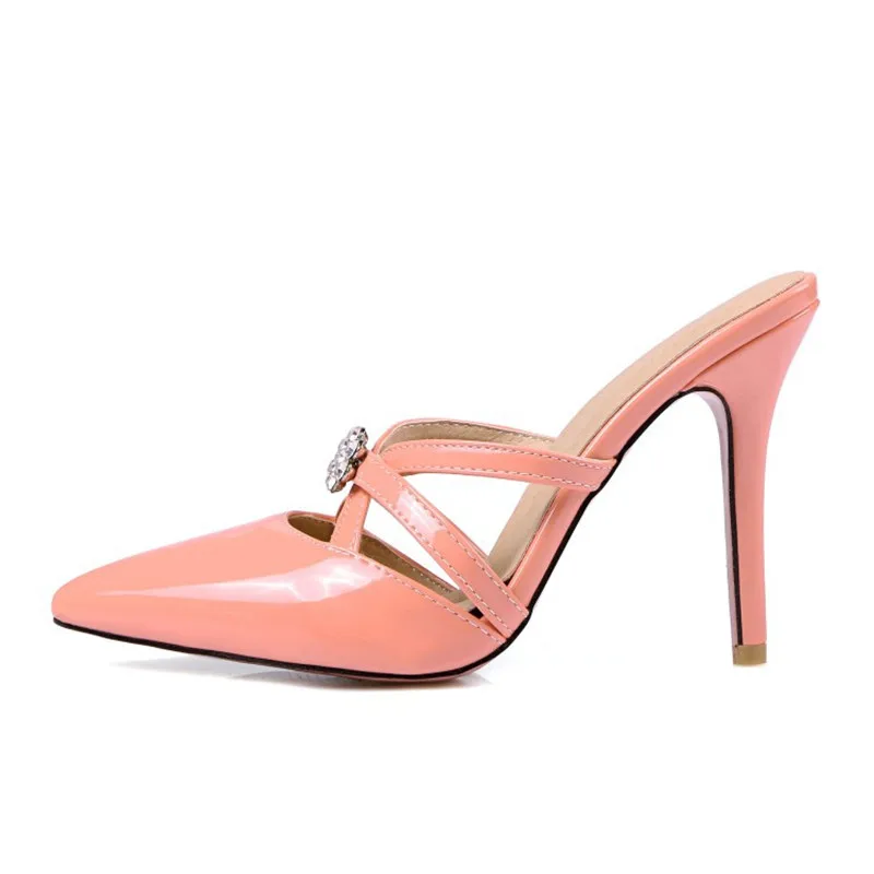 Женские туфли лодочки на очень высоком каблуке Слиперы с Стразы красной подошвой