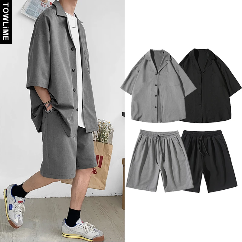 

Summer New Men Leisure Two-Pieces Set Male Vogue Short-Suits Cool Women Slack Style Casual Western-style Suit Blazer and Shorts