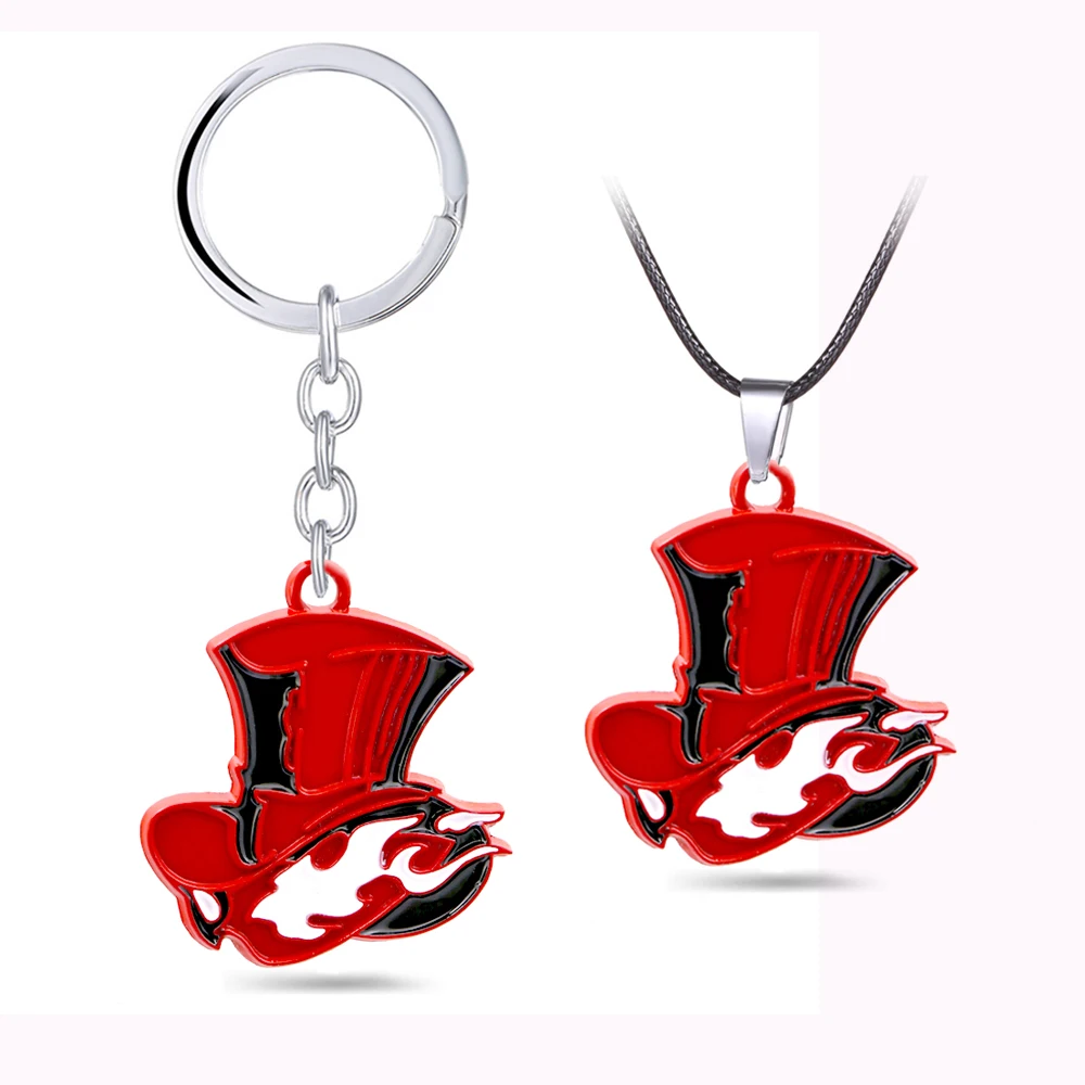 

PERSONA Phantom Logo Keychain Metal Necklace P5 Link Chain Alloy Keyring Pendant Men Key Chain Toys Chaveiro Game Jewelry