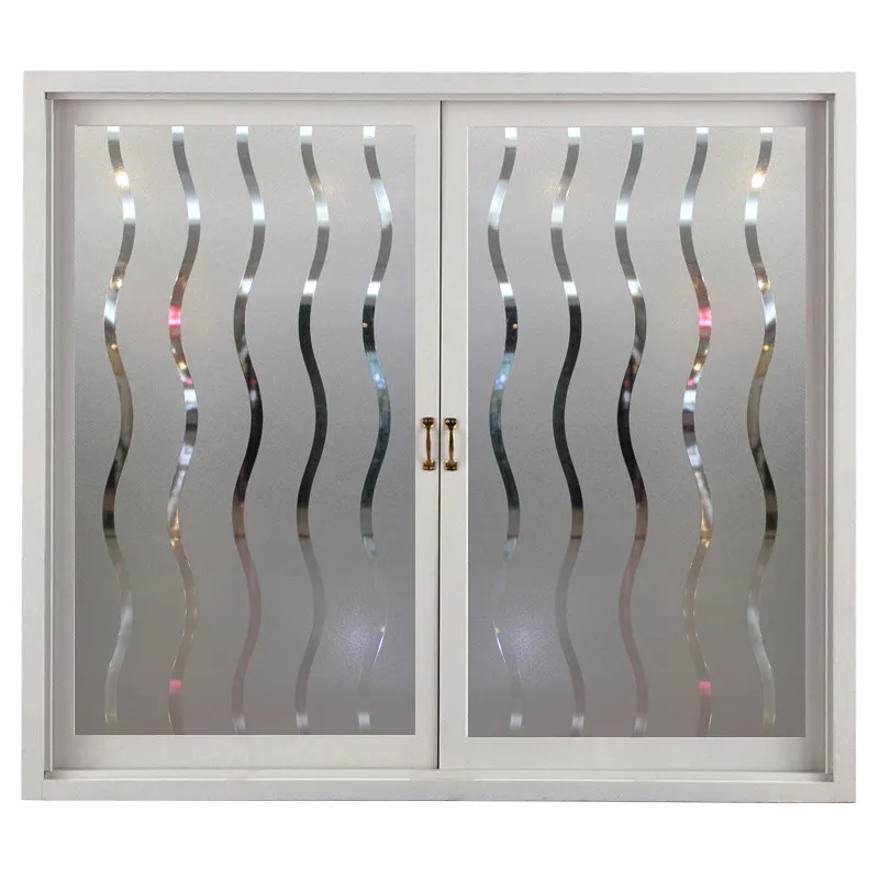 

1/2/3M Privacy No Glue Self Adhesive Window Film Frosted Static Film On The Window Stickers Wave Bathroom