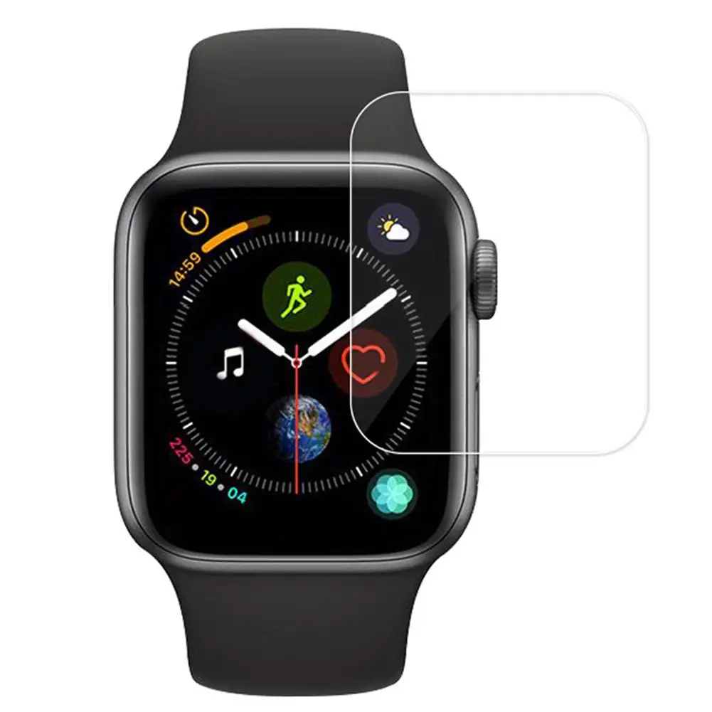 

The screen protector is a transparent full protective film for Apple Watch 1/2/3/4 38 40 42 44MM Appleâ€™s tempered glass film