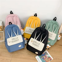 2021 fashion new kawaii mochila female student school bag large capacity travel bag cute rabbit ear backpack rucksack laptopbag
