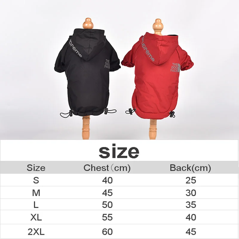 Dogs Waterproof Reflective raincoat Pet outdoor jacket Dog Padded Soft Hoodie Costume Windproof clothes Coat the dog face | Дом и сад