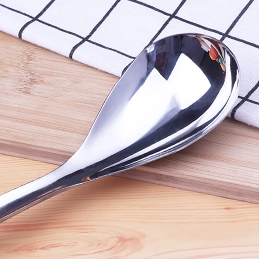 Практичная большая ложка из нержавеющей стали бытовая суповая Круглые ложки