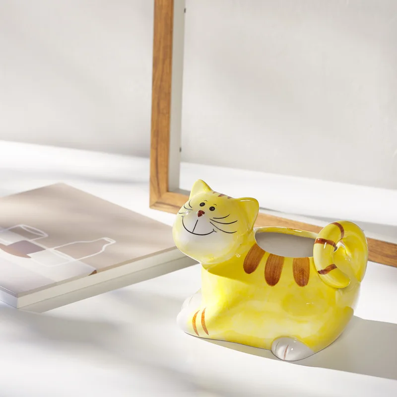 Креативный керамический горшок для суккулентов цветочный животных создания