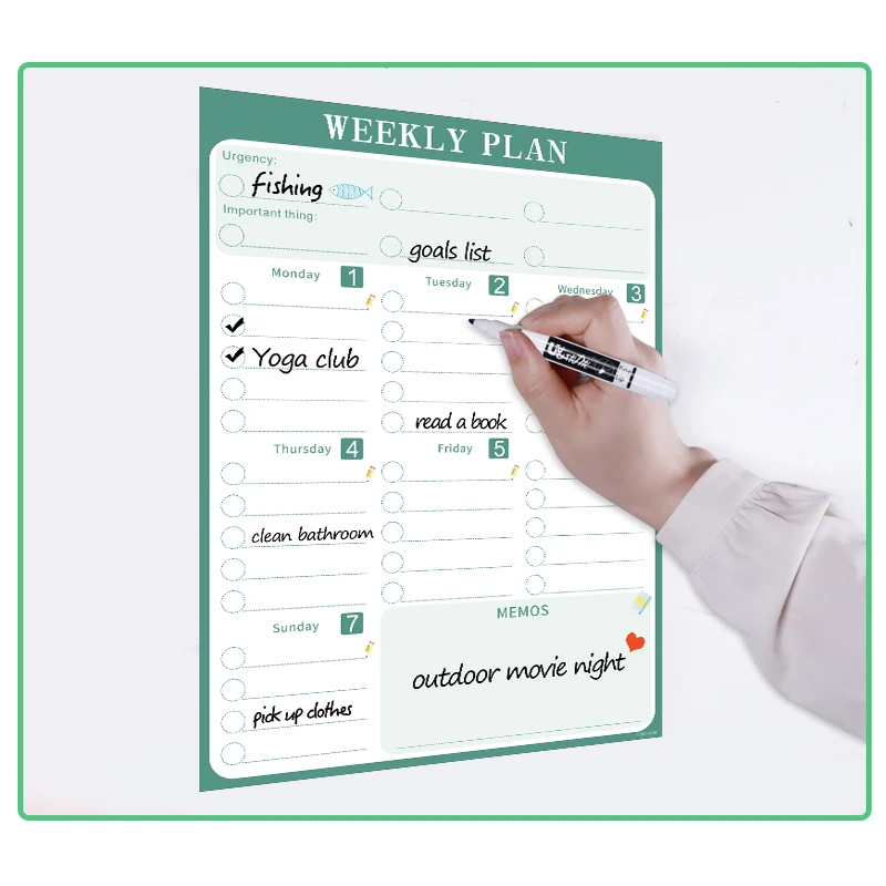 Магнитная наклейка на холодильник с календарем ежедневный еженедельник