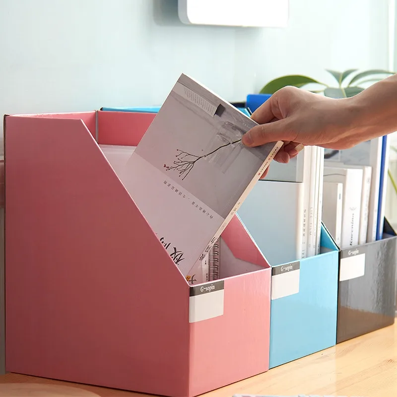 DIY крафт бумага книжная полка большая подставка держатель для файлов складной